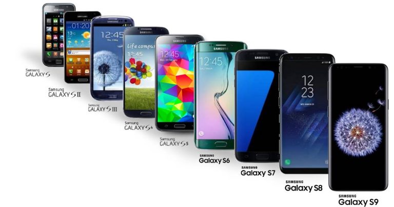 Samsung Galaxy S1 to S9